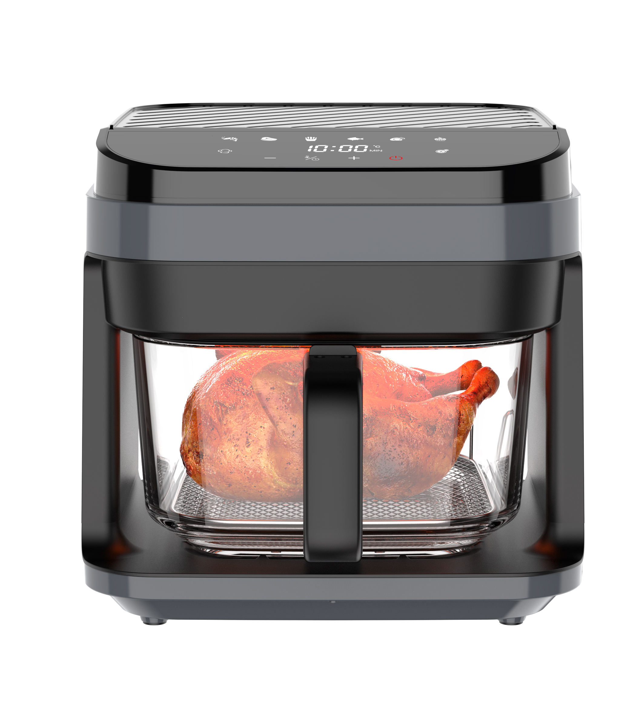 High-quality home kitchen non-toxic air fryer with glass bowl, oil-free 5.5L air fryer, digital touch glass air fryer